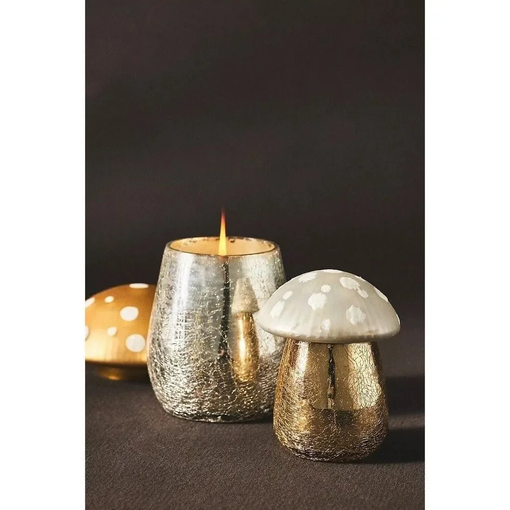 ANTHROPOLOGIE Amanita Toadstool Candle Yellow Mushroom